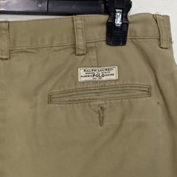 Polo by Ralph Lauren Men's 100% Cotton Pleated Khaki Shorts Size 35 - Picture 4 of 6